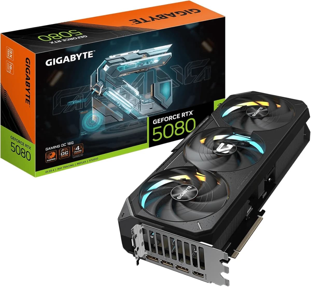 GIGABYTE GeForce RTX 5080 Gaming OC 16GB | 16GB GDDR6X | WINDFORCE 3X | PCIe 4.0 | Ray Tracing | DLSS 3