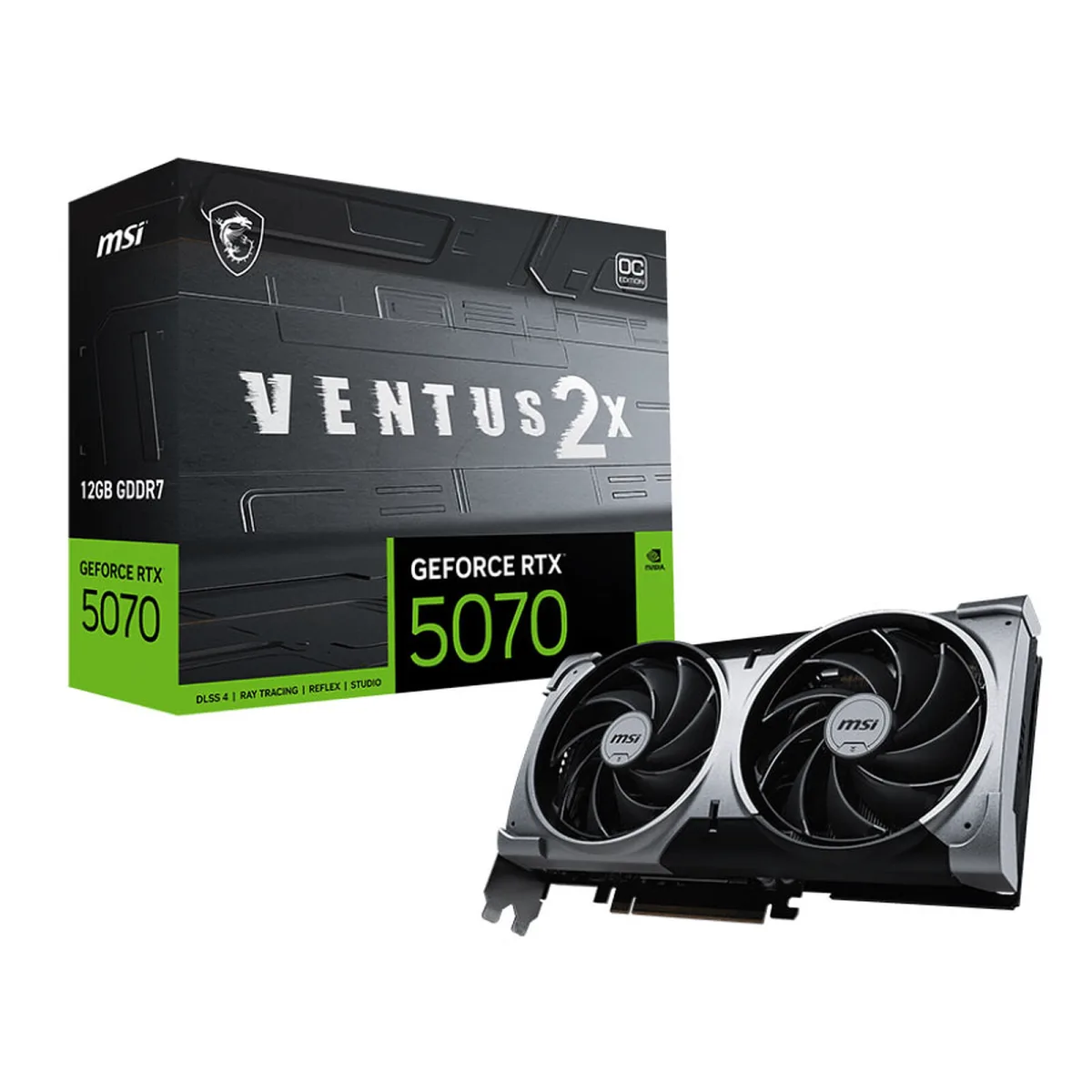 MSI GeForce RTX 5070 12G VENTUS 2X OC | 12GB GDDR7 | NVIDIA Blackwell | DLSS 4 | Ray Tracing | Dual Fan | SFF-Ready