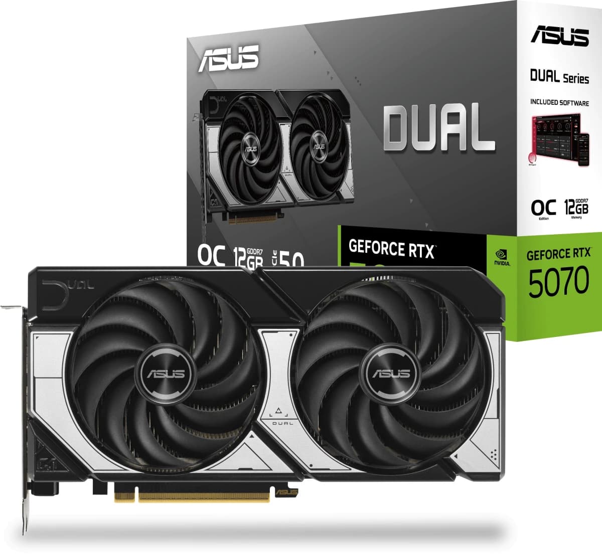 ASUS GeForce RTX 5070 DUAL OC 12GB GDDR7 BOX | 12GB GDDR7 | PCIe 5.0 | Dual Fan | Ray Tracing | DLSS 4