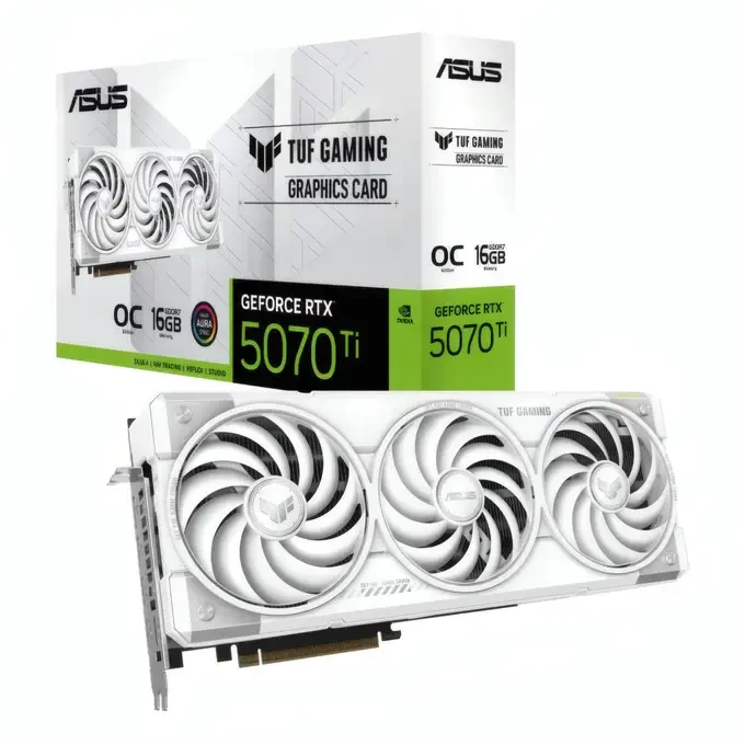 ASUS TUF Gaming GeForce RTX 5070 Ti 16GB White OC | 16GB GDDR7 | PCIe 5.0 - ASUS Components