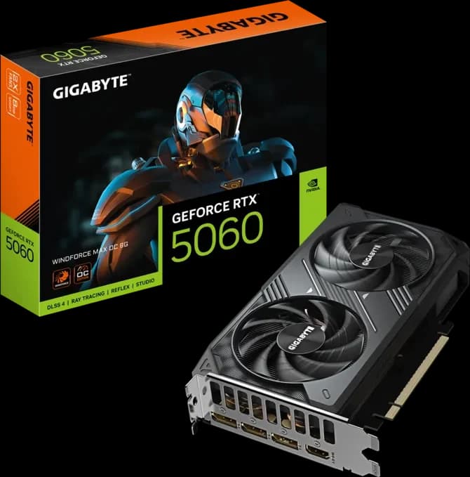 Gigabyte GeForce RTX 5060 Windforce MAX OC 8GB GDDR7 | PCIe 5.0 - Gigabyte Components