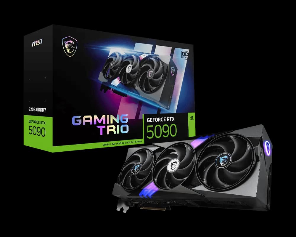 MSI GeForce RTX 5090 32G GAMING TRIO OC | 32GB GDDR7 | NVIDIA Blackwell | 21,760 CUDA Cores | PCIe 5.0 | TRI FROZR 4 - MSI Components