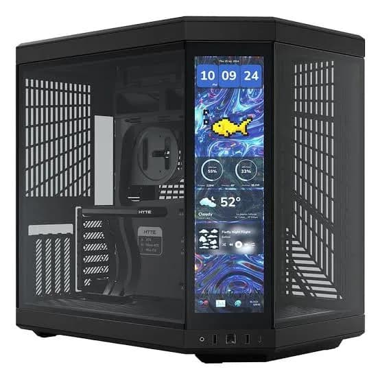 HYTE Y70 TOUCH INFINITE | 14.9″ Touch Screen | Pitch Black | Mid Tower | Panoramic Glass | NEW
