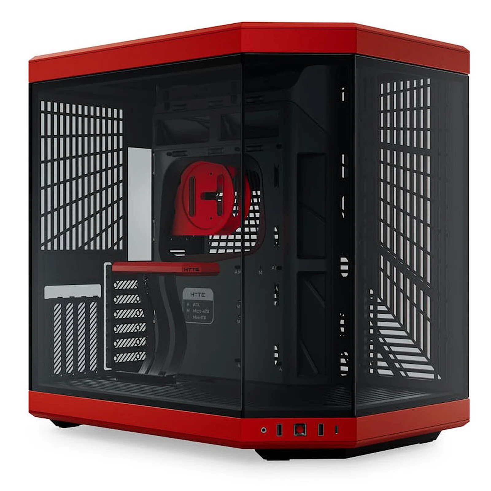 HYTE Y70 | Black Red | Panoramic Case | Mid Tower | Tempered Glass | NEW