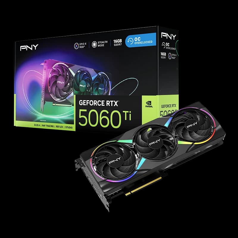 PNY GeForce RTX 5060 Ti 16GB OC | 16GB GDDR7 | PCIe 5.0 - PNY Components