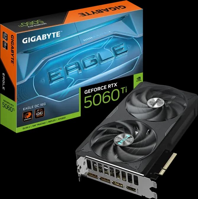 Gigabyte GeForce RTX 5060 Ti EAGLE OC 2X 16GB GDDR7 | PCIe 5.0 - Gigabyte Components
