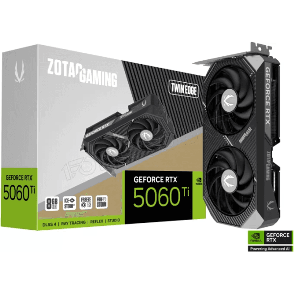 ZOTAC GAMING GeForce RTX 5060 Ti Twin Edge | 8GB GDDR7 | 128-bit | 2572MHz | PCIe 5.0 - ZOTAC Components