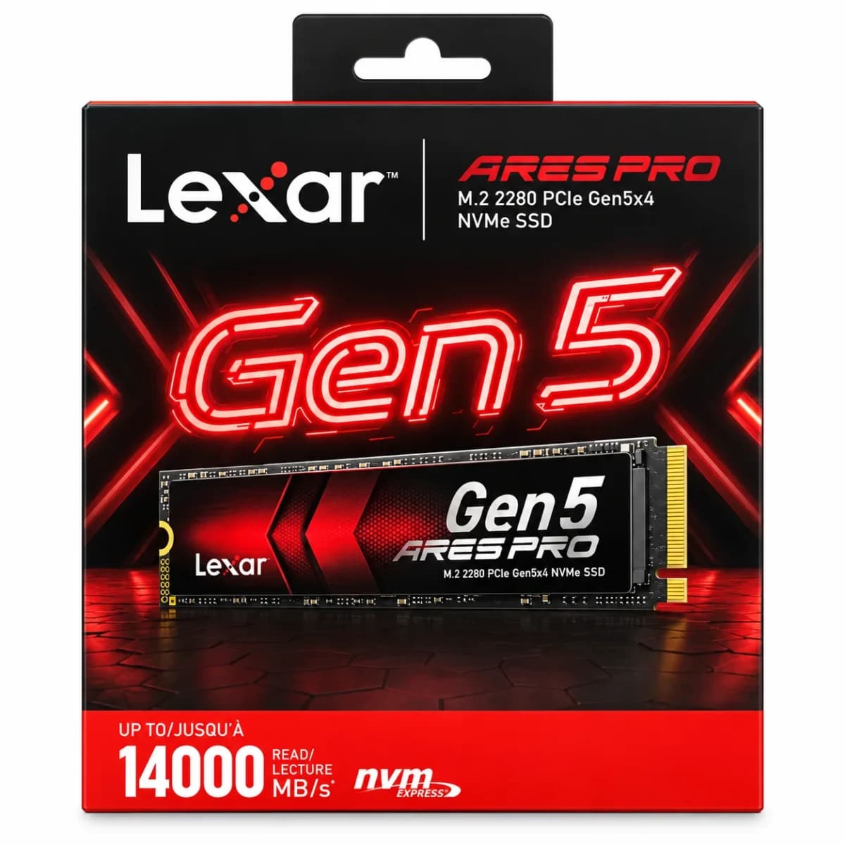 Lexar ARES PRO 1TB NVMe PCIe 5.0 x4 M.2 2280 SSD - Lexar SSD Drives (M.2 & SATA)