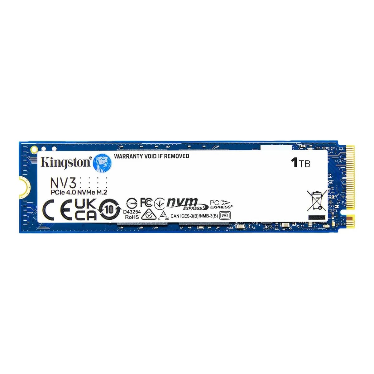 Kingston NV3 1TB NVMe PCIe 4.0 x4 M.2 2280 SSD - Kingston SSD Drives (M.2 & SATA)