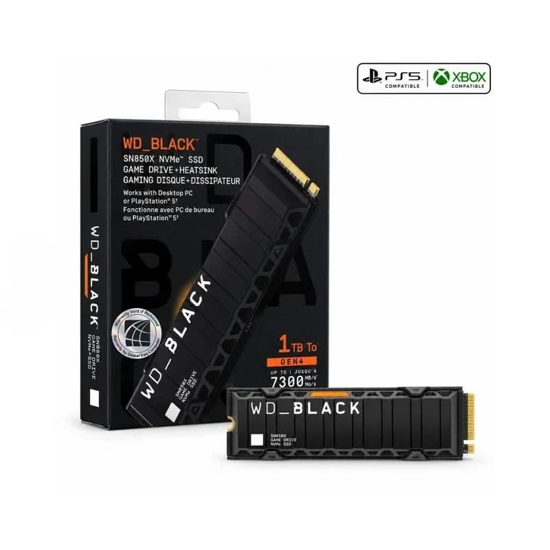 WD_BLACK SN850X 1TB PCIe Gen4 x4 NVMe M.2 2280 avec Heatsink - Western Digital SSD Drives (M.2 & SATA)