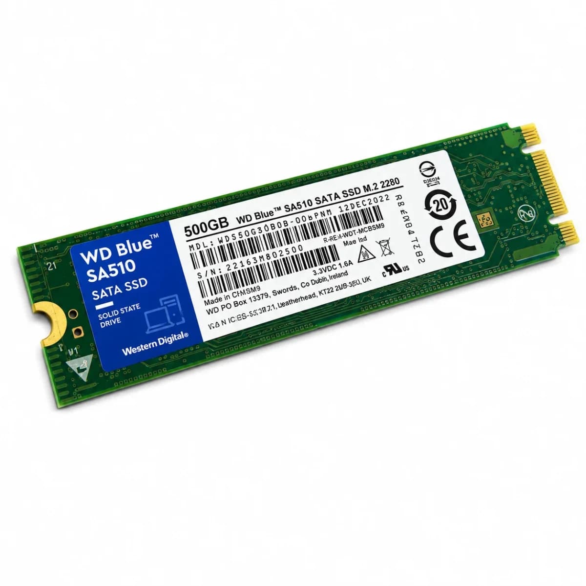WD Blue SA510 500GB SATA III 6Gb/s M.2 2280 SSD (BOITE) - Western Digital SSD Drives (M.2 & SATA)