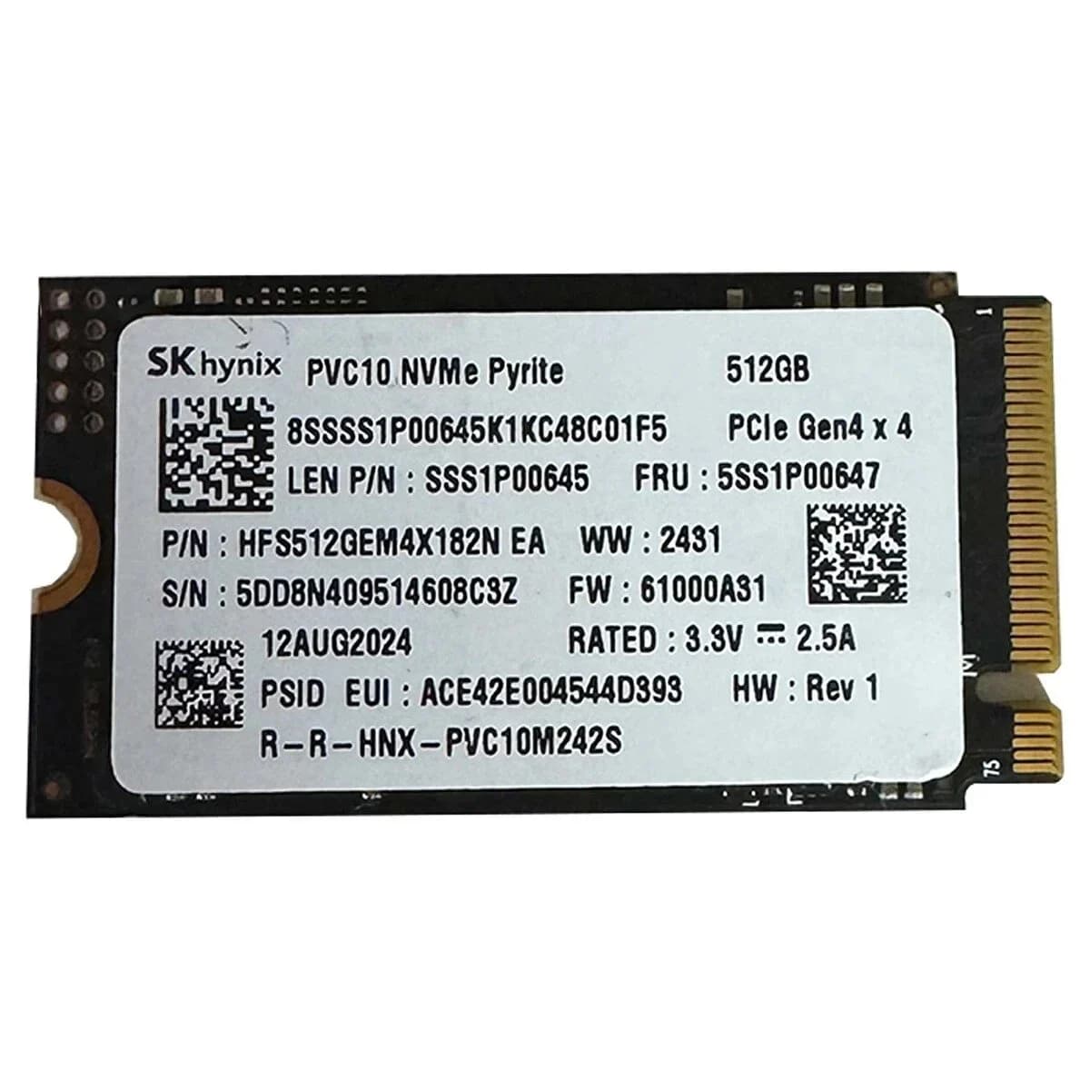 SK hynix PVC10 512GB PCIe 4.0 x4 NVMe 1.4 M.2 2242 SSD (TRAY) - SK hynix SSD Drives (M.2 & SATA)