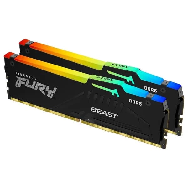 Kingston FURY Beast RGB 16GB (2×8GB) DDR5 6000MT/s CL36 - Kingston DDR5 RAM