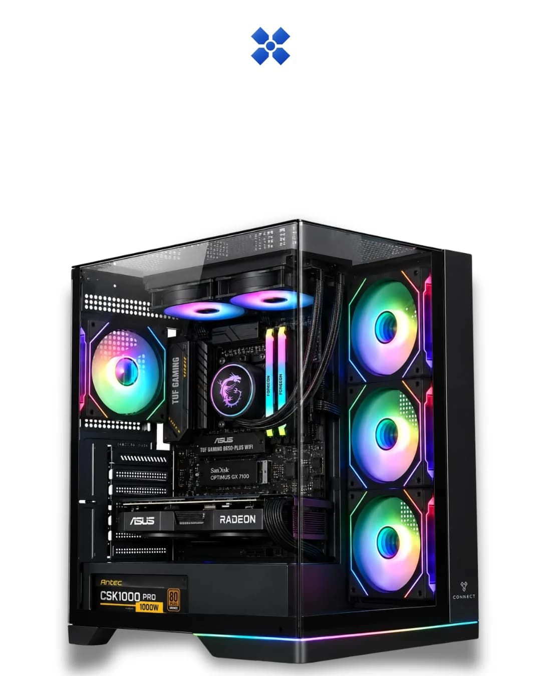 PC GAMING SETUP, Ryzen 7 9800X3D, RX 9070 XT 16GB, 32GB DDR5-6000, 1TB NVMe, B650 WIFI - GHM AMD Ryzen 7