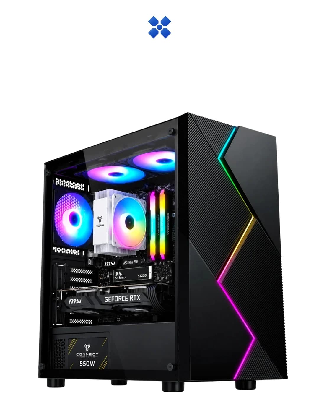 PC GAMING RYZEN 5 5600, RTX 3050 6GB, 16GB DDR4 3200MHz, 512GB NVMe - GHM AMD Ryzen 5
