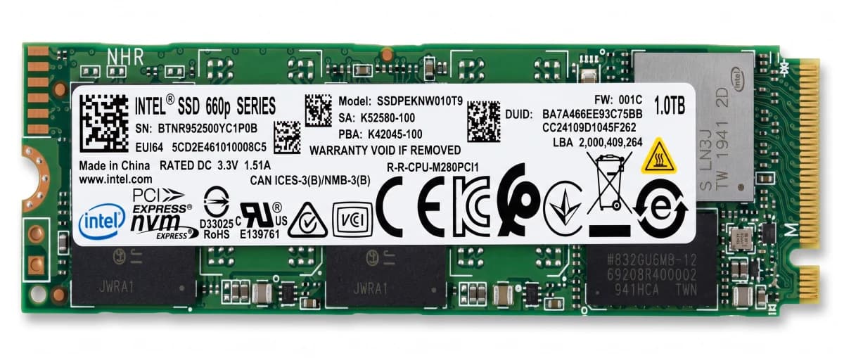 Intel 660p 1TB NVMe PCIe Gen3 x4 M.2 2280 SSD - Intel SSD Drives (M.2 & SATA)