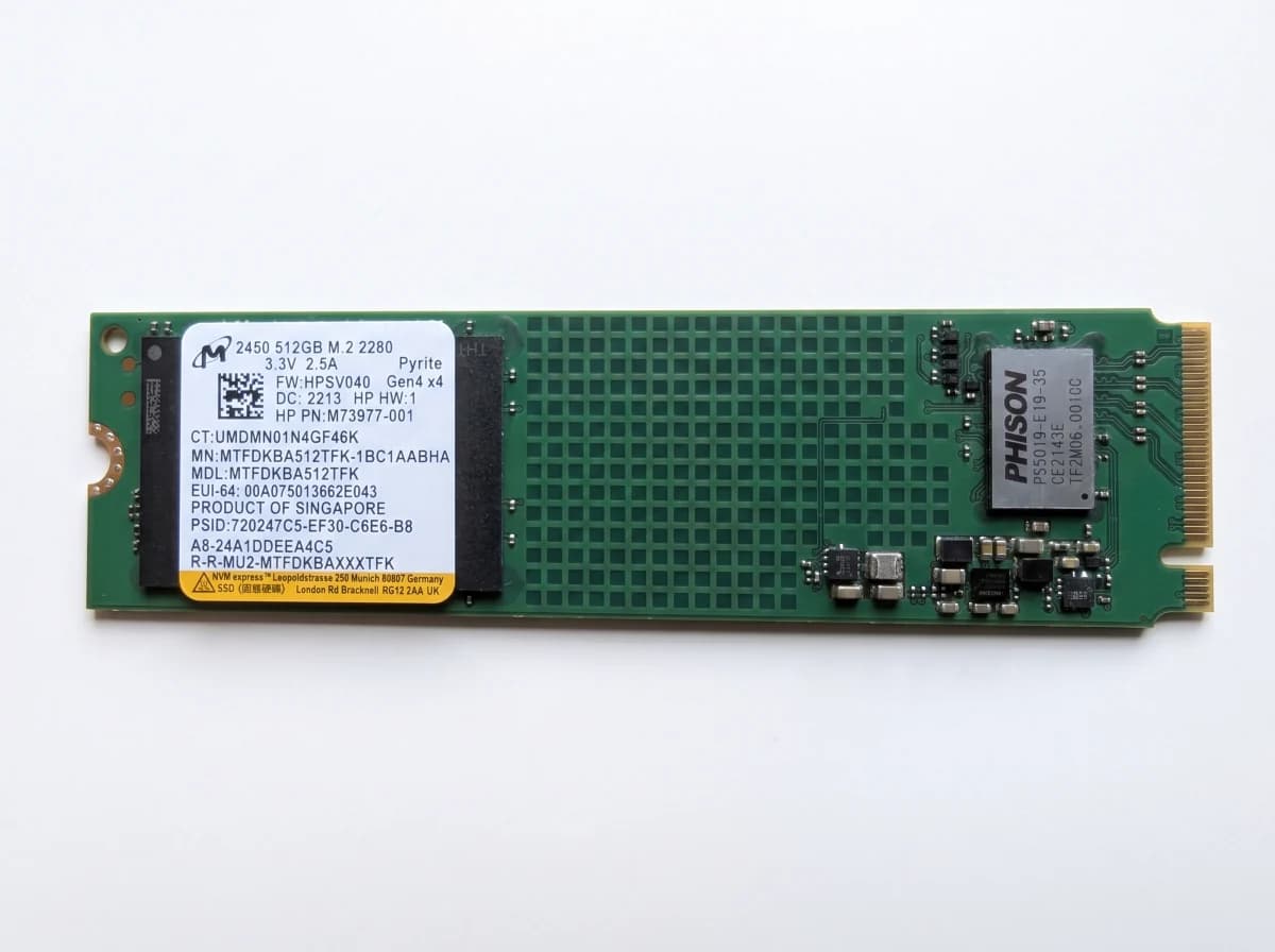Micron 2450 512GB PCIe Gen4 x4 NVMe M.2 2280 SSD (TRAY) - Micron SSD Drives (M.2 & SATA)