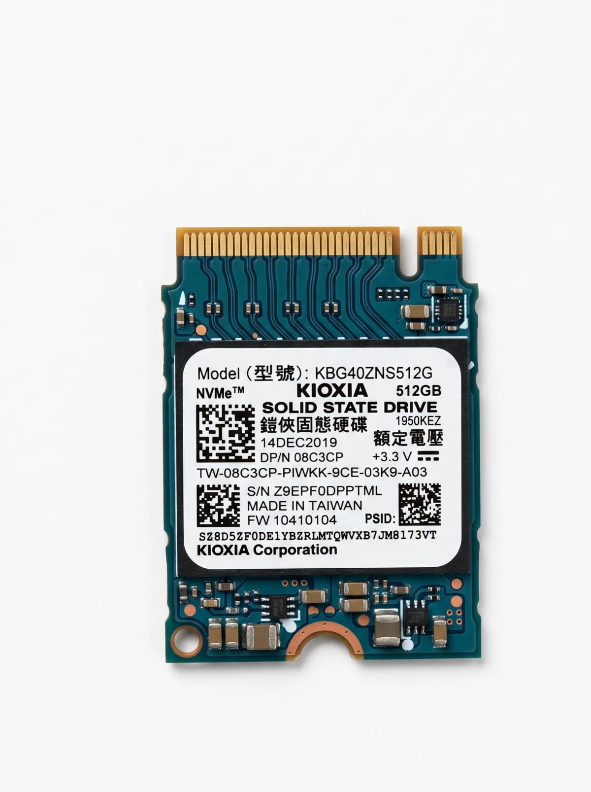 KIOXIA BG4 512GB PCIe Gen3 x4 NVMe M.2 2230 SSD - KIOXIA SSD Drives (M.2 & SATA)