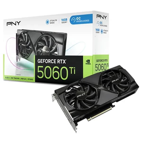 PNY GeForce RTX 5060 Ti 16GB OC Overclocked Dual Fan | GDDR7 - PNY NVIDIA GeForce RTX