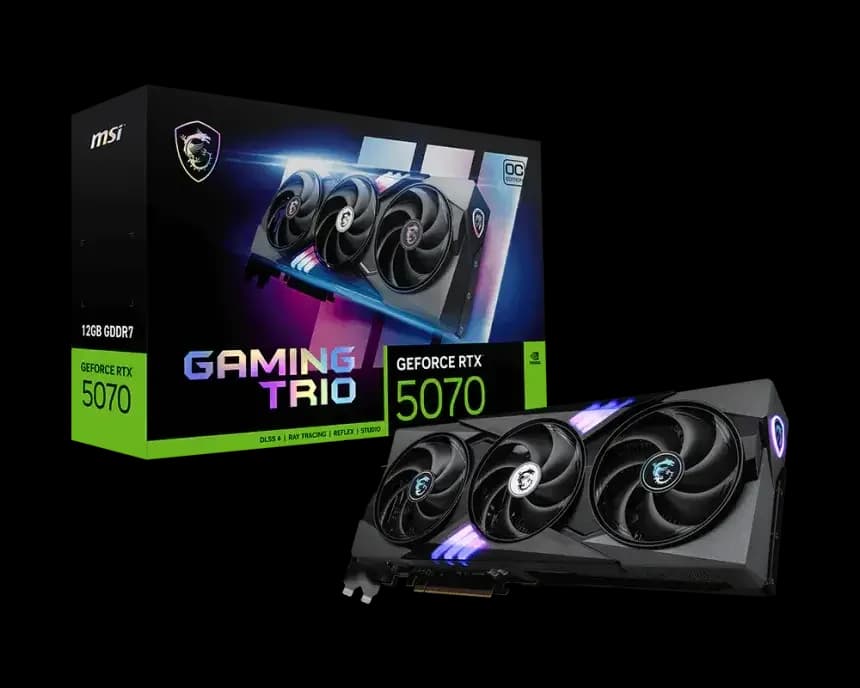 MSI GeForce RTX 5070 12G GAMING TRIO OC | 12GB GDDR7 | 192-bit | PCIe 5.0 | 3X FAN | BOX | NEUF - MSI Components