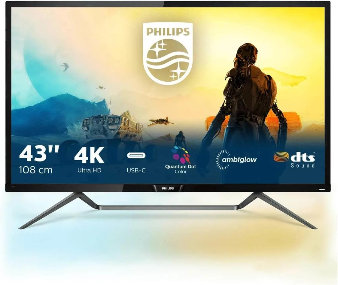 Philips Momentum 436M6VBPAB 43" 4K UHD Monitor – HDR1000 – Quantum Dot – Ambiglow – NEUF