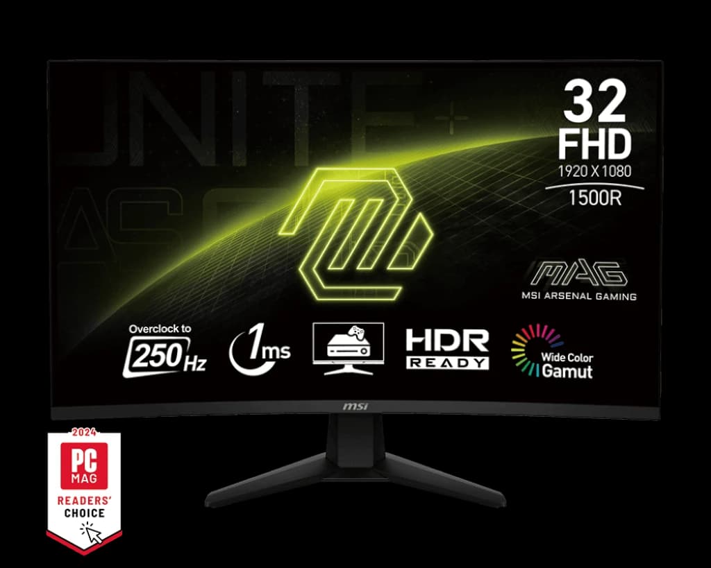 MSI MAG 32C6X | 32" Curved | FHD | 250Hz | 1ms | Moniteur Gaming – NEUF