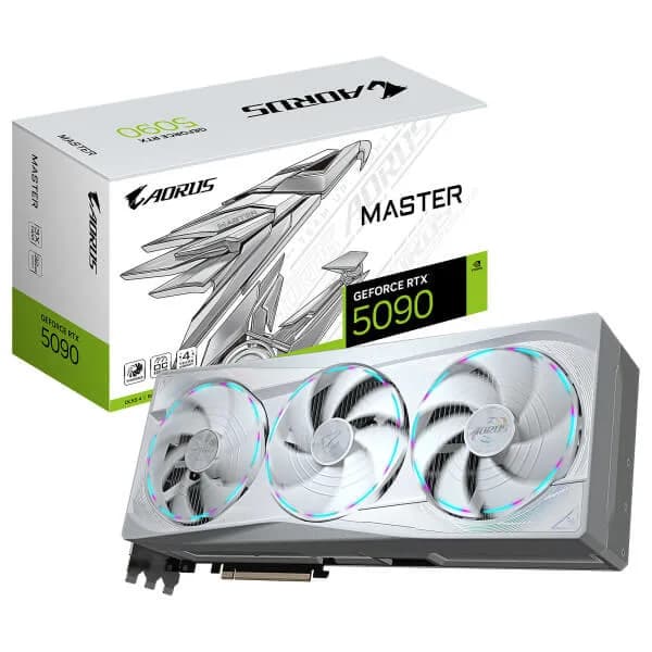 AORUS GeForce RTX 5090 MASTER ICE 32G | 32GB GDDR7 | 512-bit | PCIe 5.0 | WINDFORCE | RGB Halo | NEUF - GIGABYTE / AORUS Components